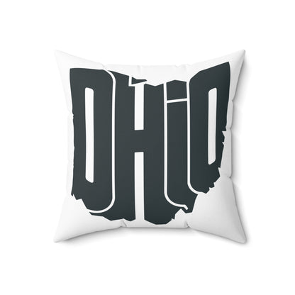 Ohio State Outline Pillow — Bold Graphic "OHIO" Decorative Throw Pillow