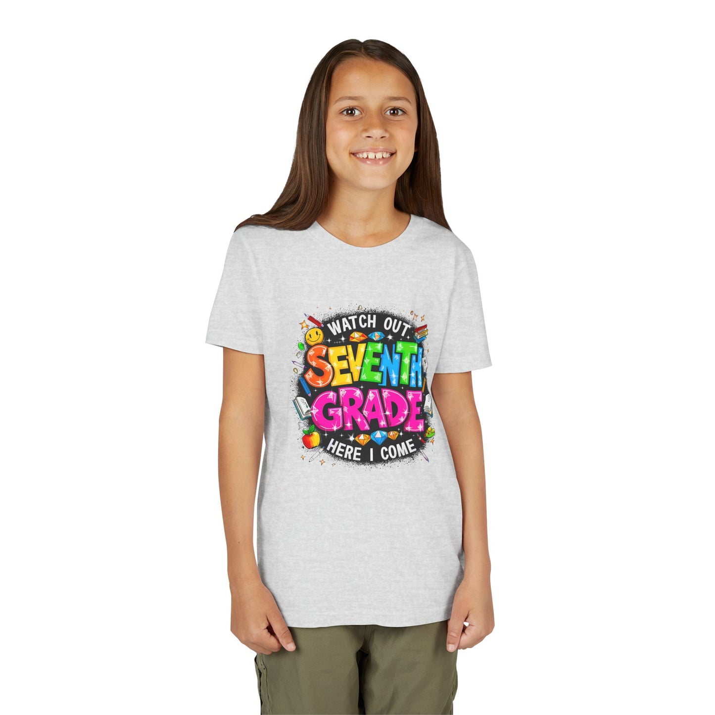 Seventh Grade Kids T‑Shirt — "Watch Out Seventh Grade Here I Come" Back‑to‑School Tee