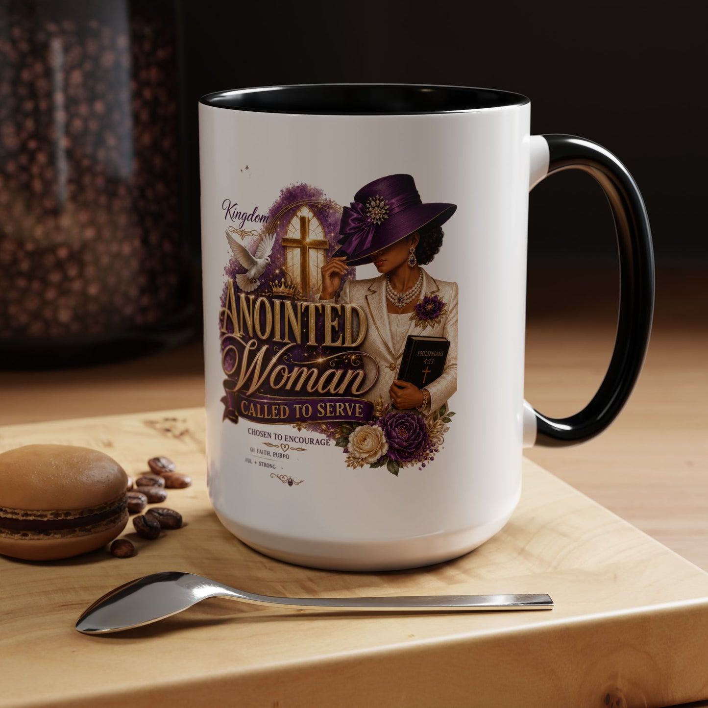 Anointed Woman Coffee Mug — Faithful, Called to Serve Accent Mug (11/15oz)