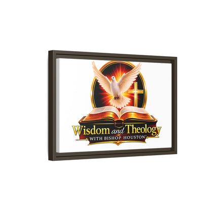 Framed Canvas Print — "Wisdom and Theology" Dove & Bible Wall Art