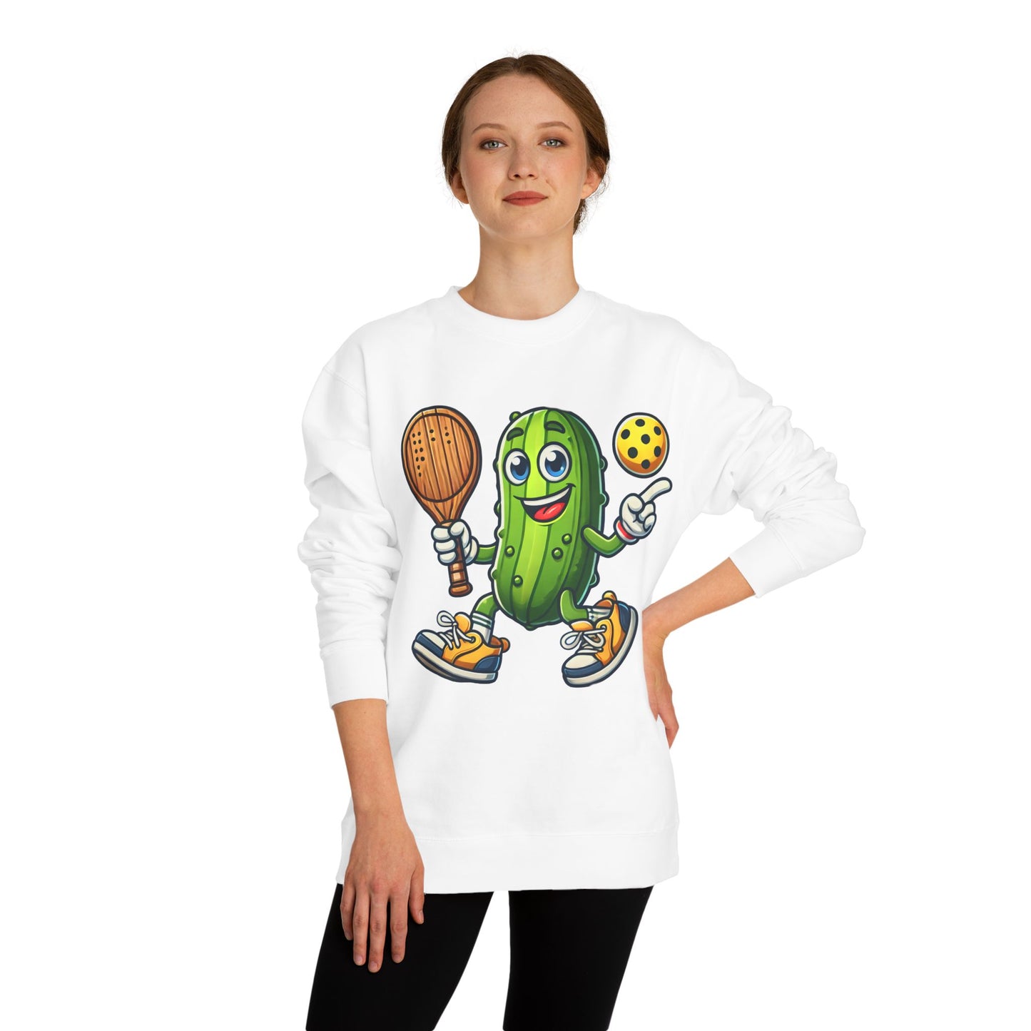 Pickle Pickleball Sweatshirt — Funny Pickle Playing Pickleball Crewneck