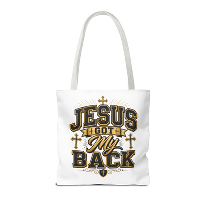 Jesus Got My Back Tote Bag — Faith-Based Christian Inspirational Carryall