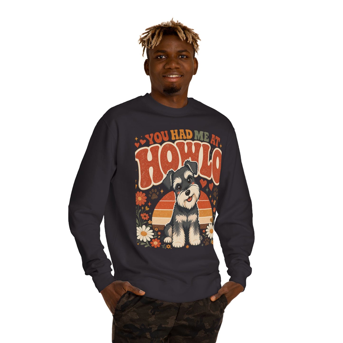 You Had Me At Howl'o Crewneck Sweatshirt — Cute Puppy Retro Dog Lover Pullover