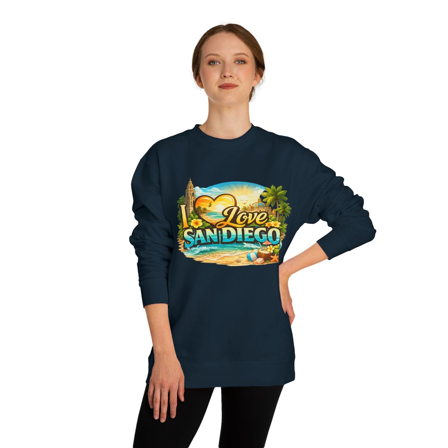 San Diego Sweatshirt — "I Love San Diego" Beach Graphic Crewneck