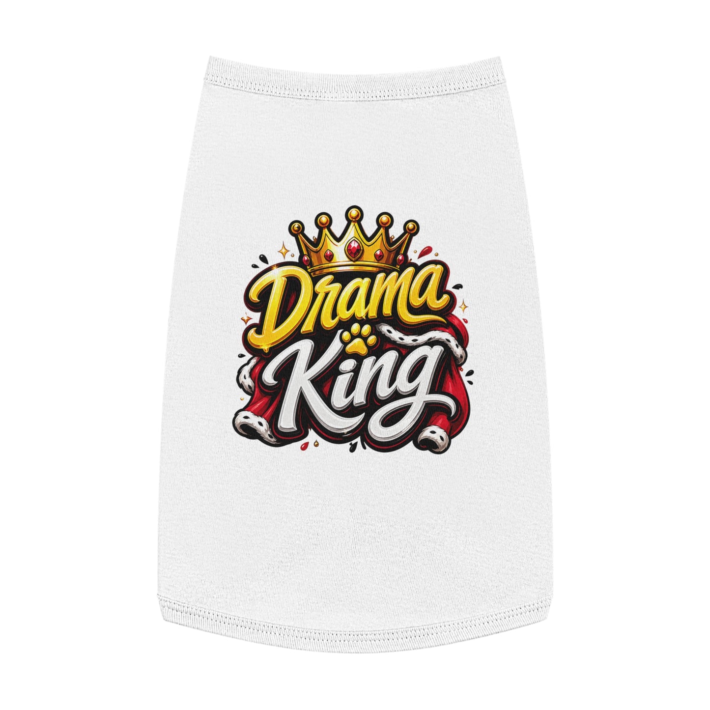 Drama King Pet Tank Top – Crown Graphic Dog Shirt
