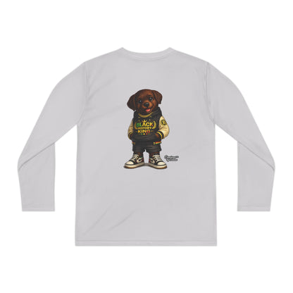 Youth Long Sleeve Tee — 'Lil Black Lab' Cute Puppy Graphic Shirt