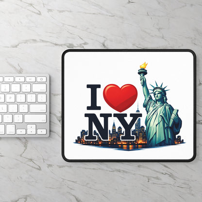 I  NY Statue of Liberty Gaming Mouse Pad — New York City Skyline Desk Mat