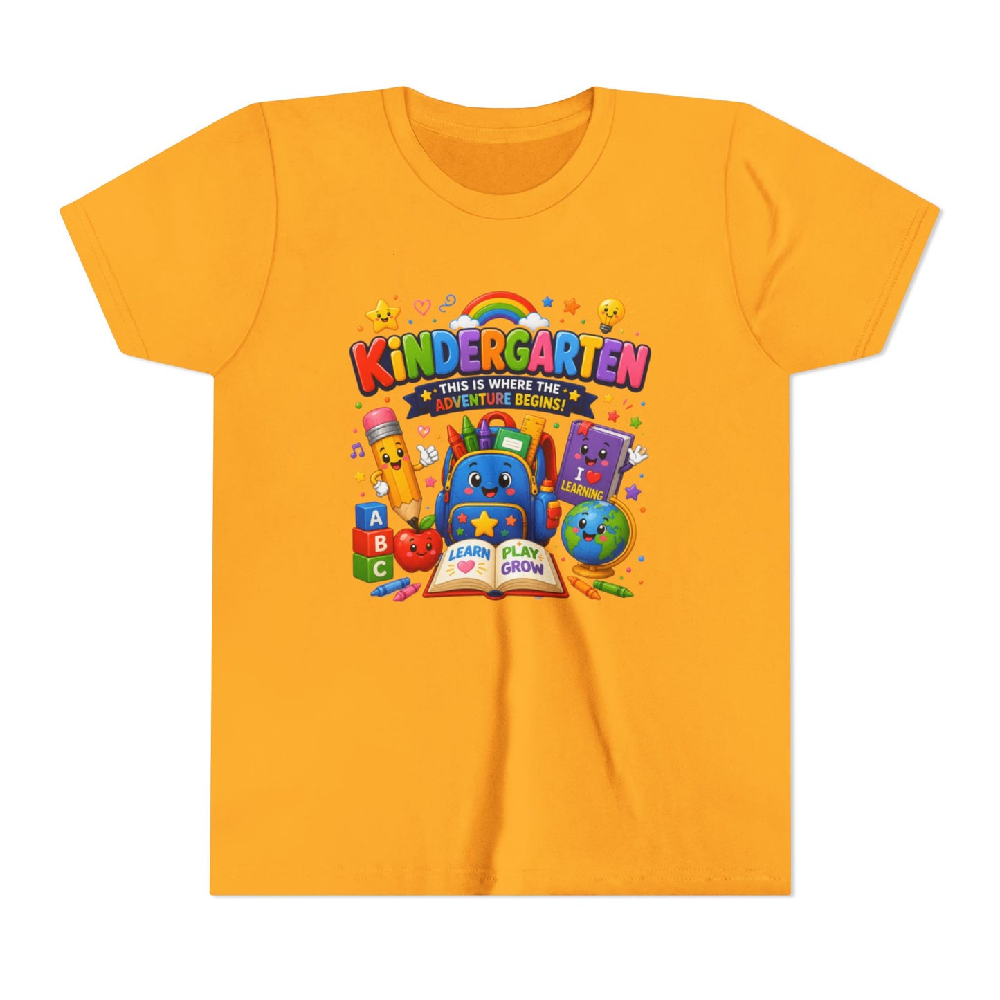 Kindergarten Kids T‑Shirt — 'Kindergarten: This Is Where the Fun Begins' Colorful Back-to-School Tee