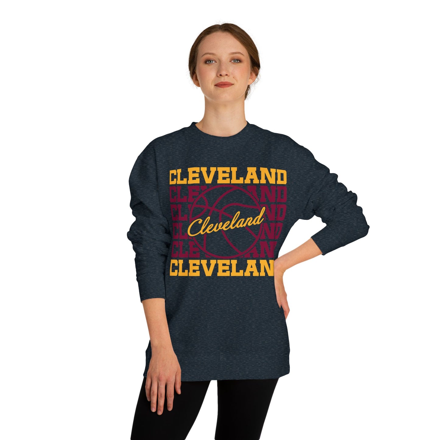 Cleveland Basketball Crewneck Sweatshirt – Retro Script Hoop Design