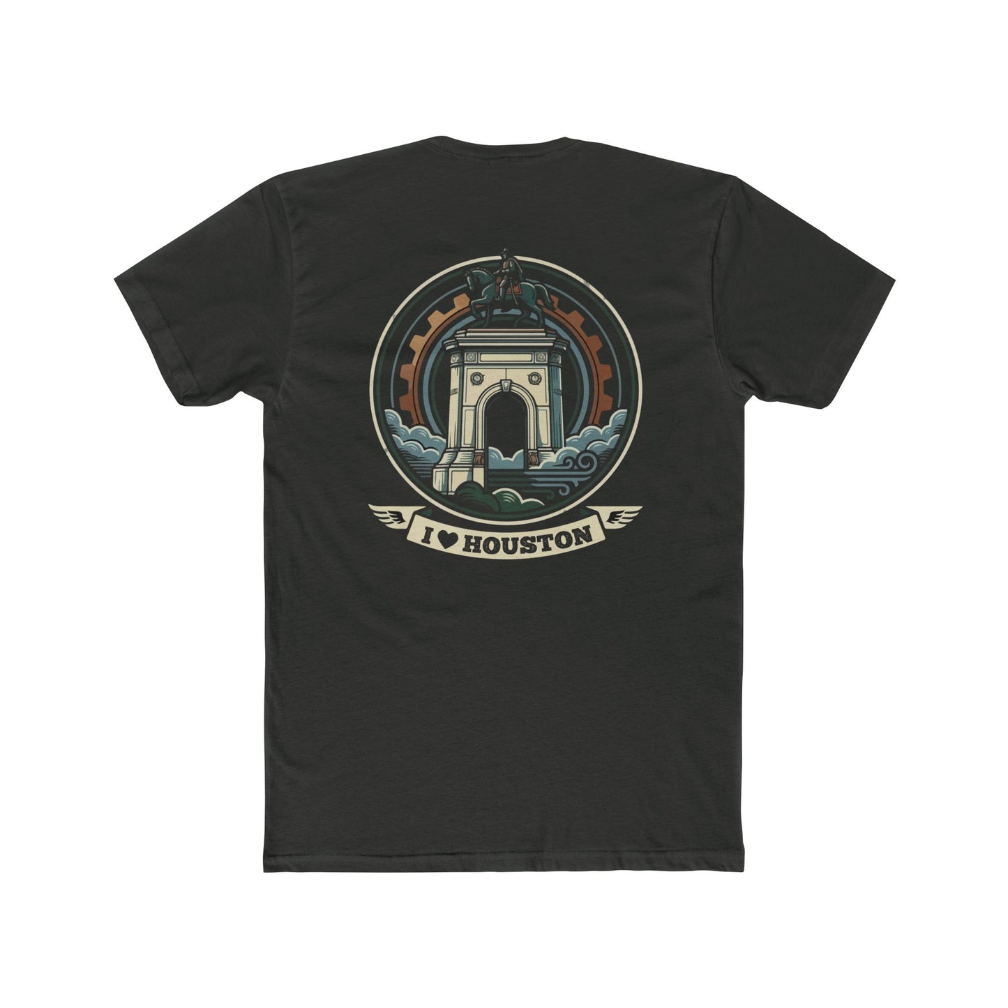I  Houston T-Shirt — Vintage Monument Cityscape Tee for Locals & Tourists