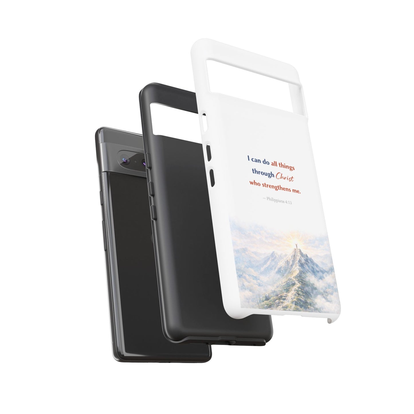 Christian Phone Case – “I Can Do All Things Through Christ” Inspirational Tough Case