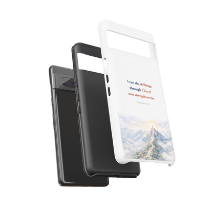Christian Phone Case – “I Can Do All Things Through Christ” Inspirational Tough Case