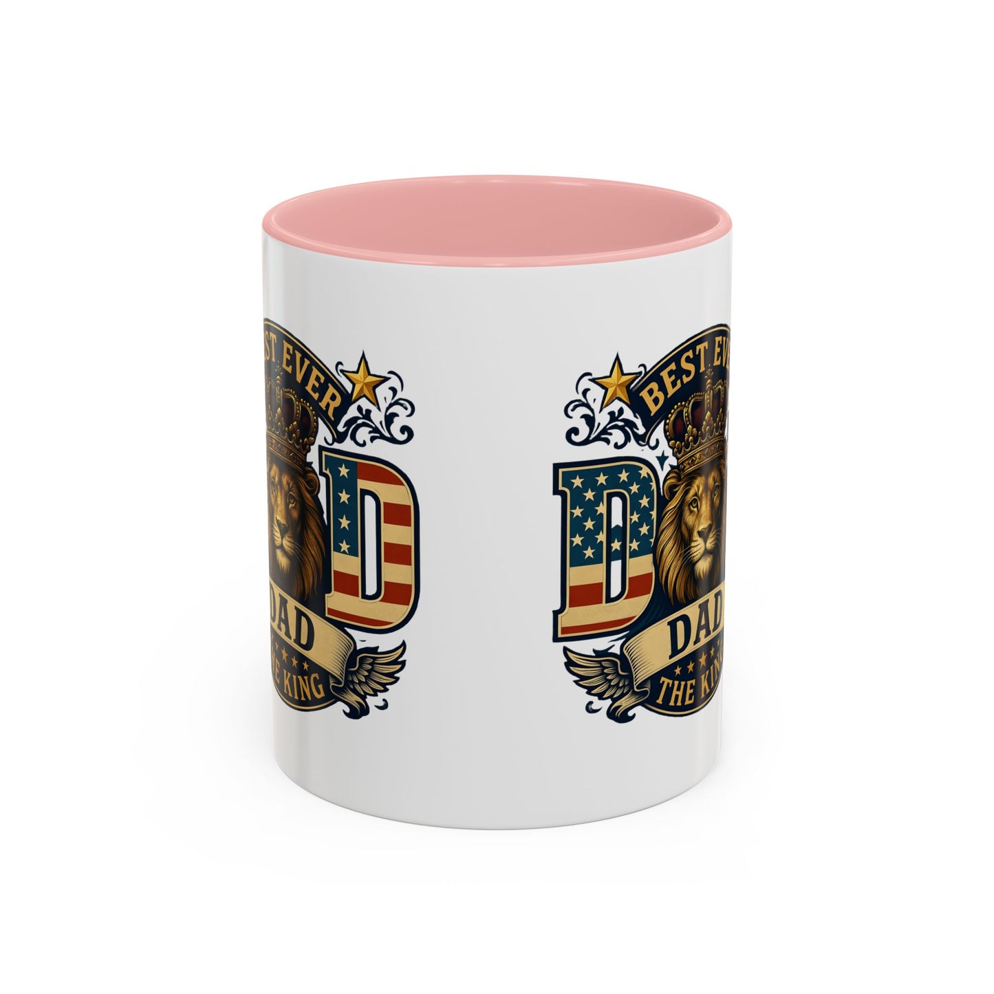 Best Ever Dad Coffee Mug — 'Dad the King' Lion Accent Mug (11/15oz)