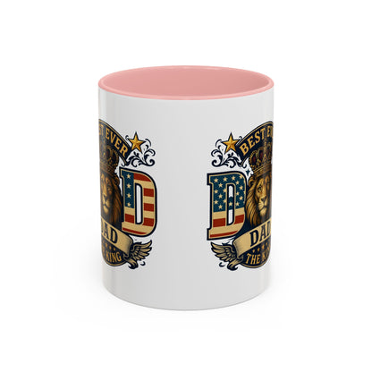 Best Ever Dad Coffee Mug — 'Dad the King' Lion Accent Mug (11/15oz)
