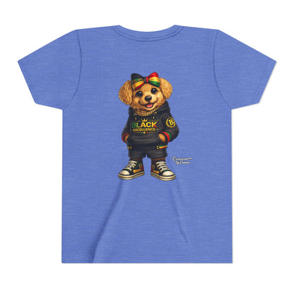 Youth Tee — Rasta Teddy "Black Excellence" Graphic Shirt