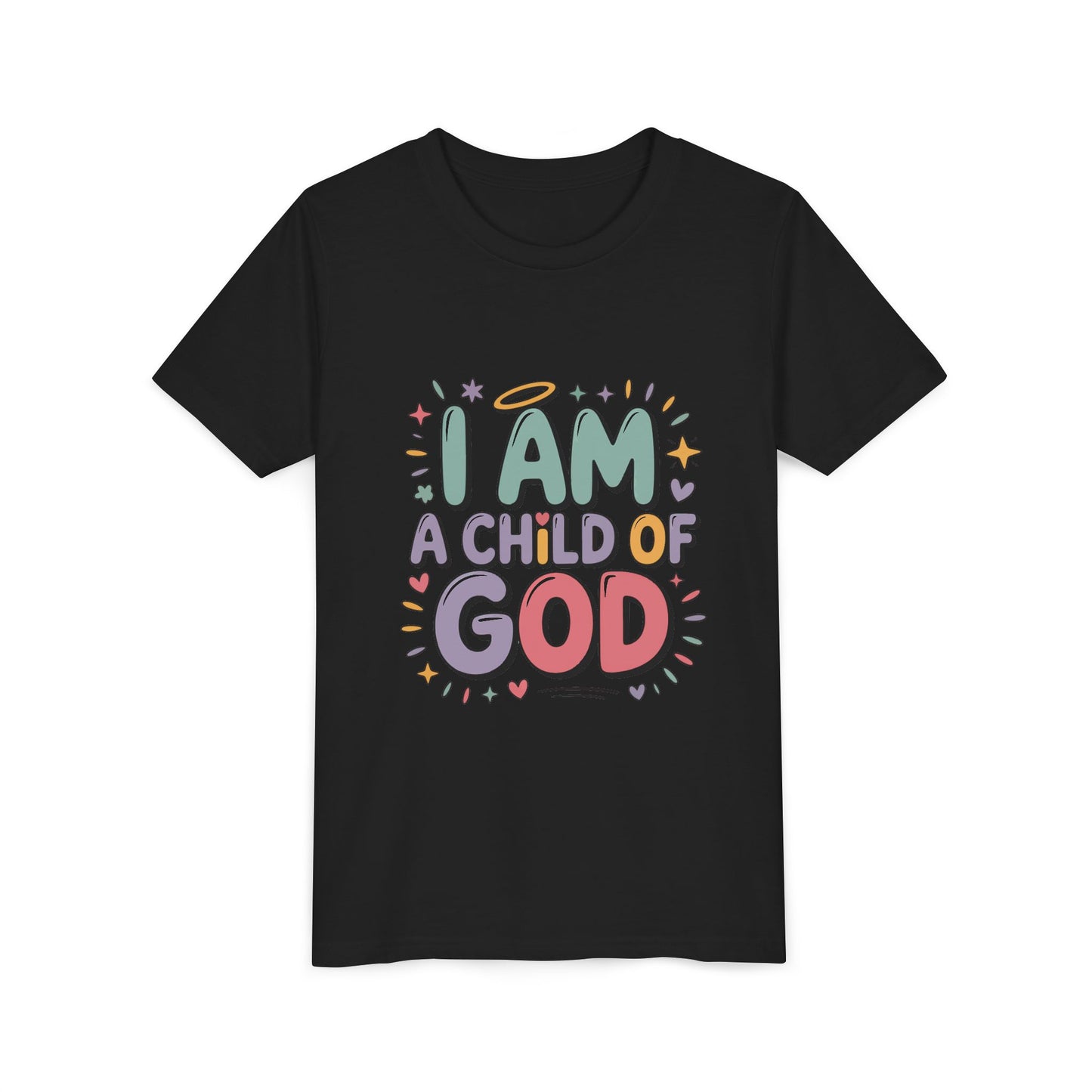 I Am A Child of God Youth Tee — Cute Pastel Christian Kids T-Shirt