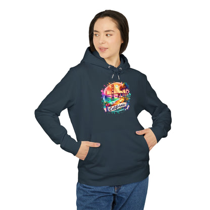 California Sunset Hoodie — Colorful Golden Gate Palm Beach Graphic