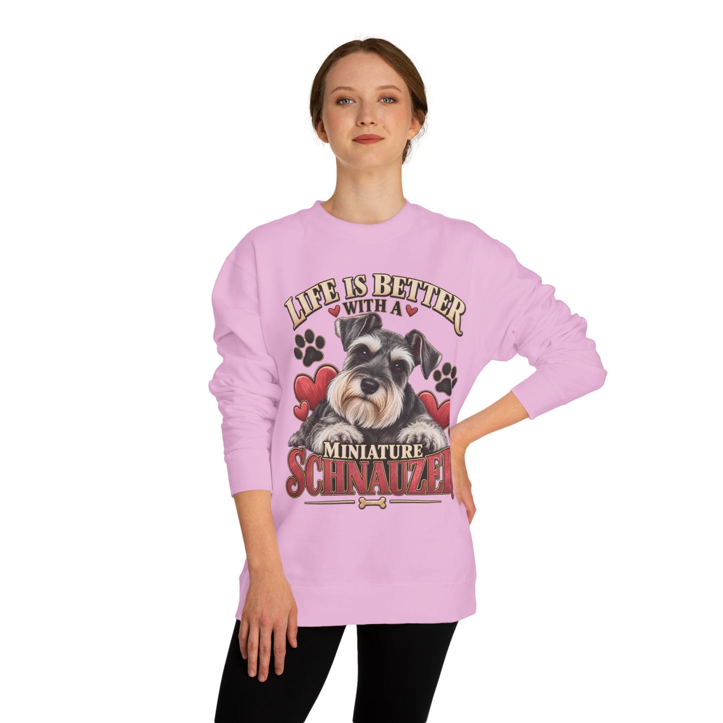 Miniature Schnauzer Sweatshirt — "Life Is Better With A Miniature Schnauzer" Crewneck