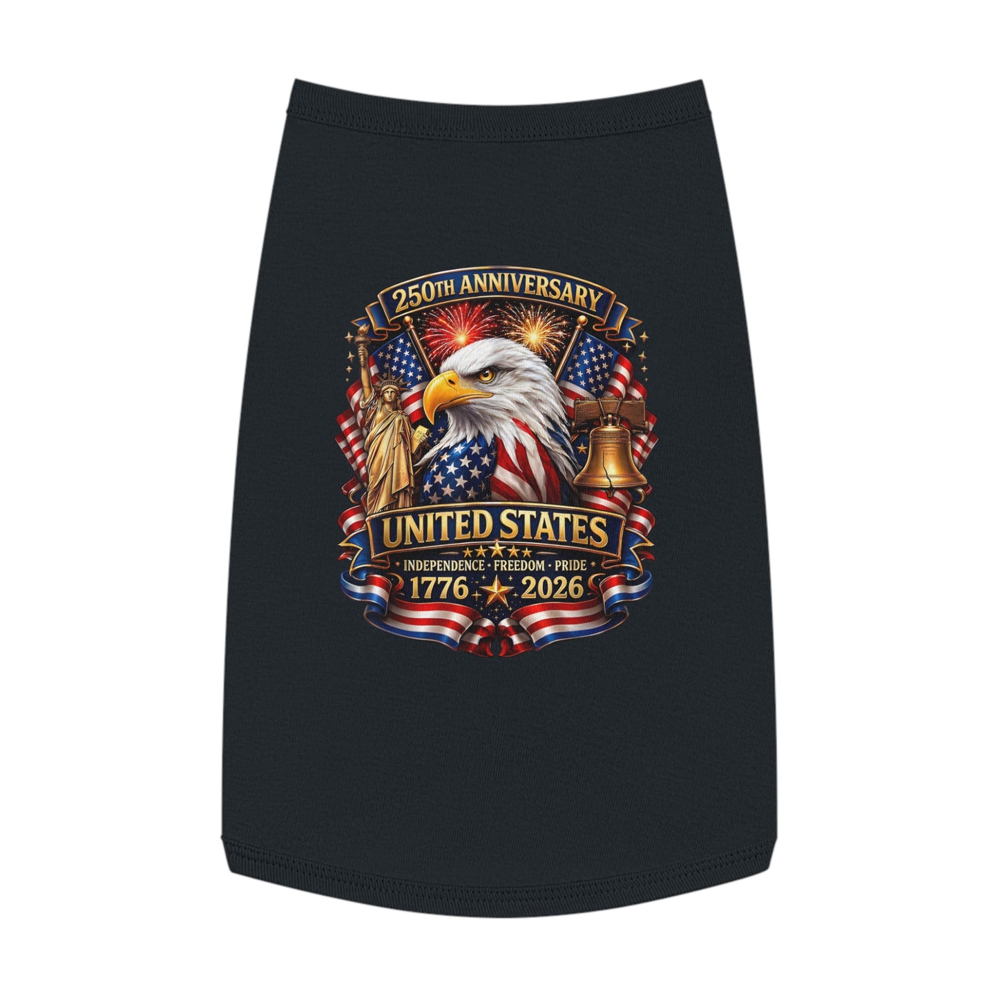 Patriotic Pet Tank Top – 250th Anniversary United States 1776-2026 Eagle Design