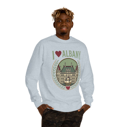 Albany Heart Crewneck Sweatshirt — I  Albany City Landmark Design