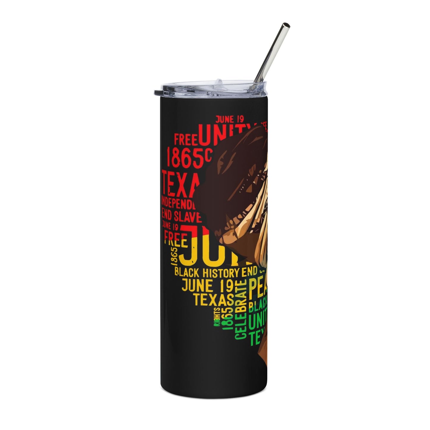 Black History Juneteenth Stainless Steel Tumbler — 20oz Afrocentric Unity Design