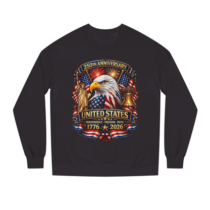 250th Anniversary United States Crewneck Sweatshirt — Eagle & American Flag 1776–2026