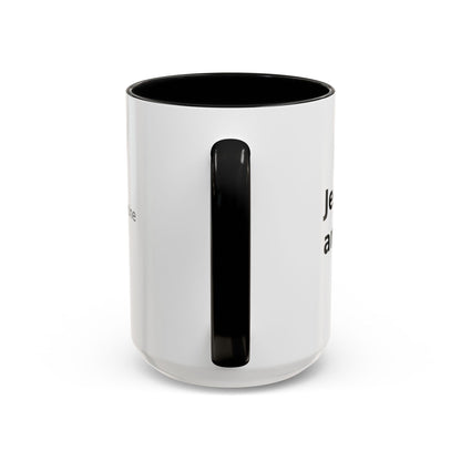Accent Coffee Mug — “Faith + Medicine: Insulin Saves” Black-Accent Mug (11/15 oz)
