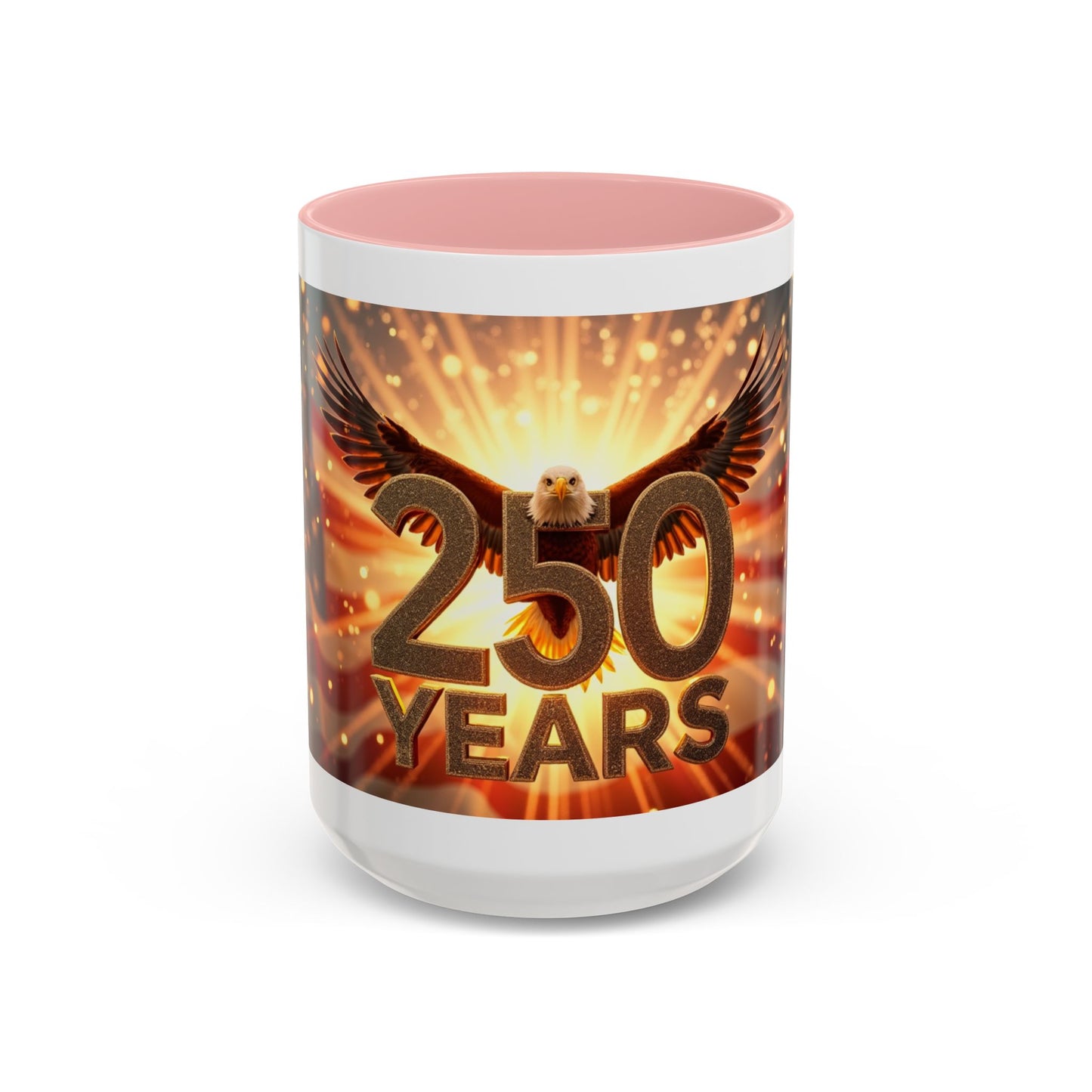 250 Years Commemorative Coffee Mug — Patriotic Eagle & American Flag Accent (11/15oz)