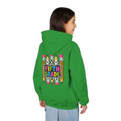 Fifth Grade Kids Hoodie — Colorful Pencil Back‑to‑School Sweatshirt for Students