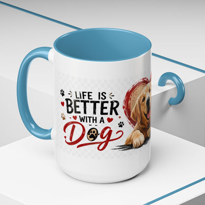 Pawsitive Vibes Coffee Mug - "Wag More, Worry Less" Dog Lover Accent Mug
