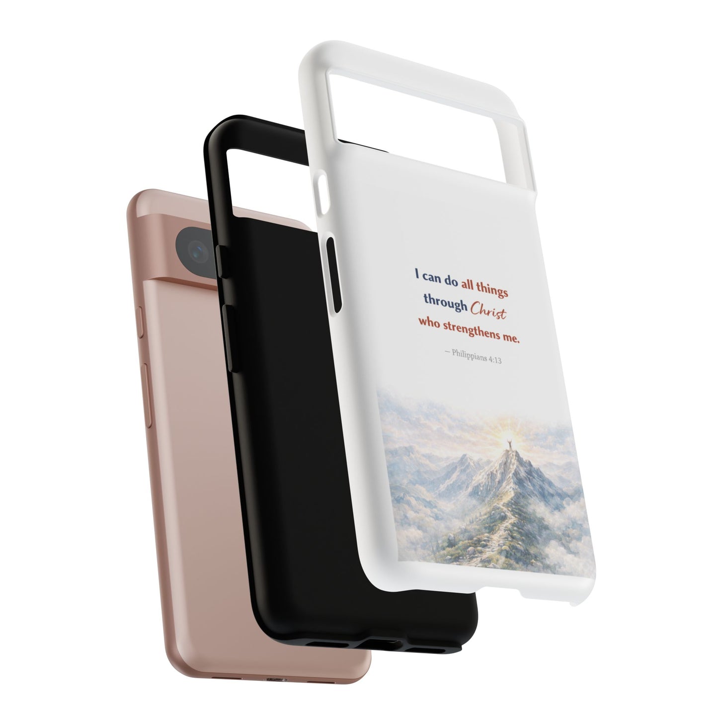Christian Phone Case – “I Can Do All Things Through Christ” Inspirational Tough Case