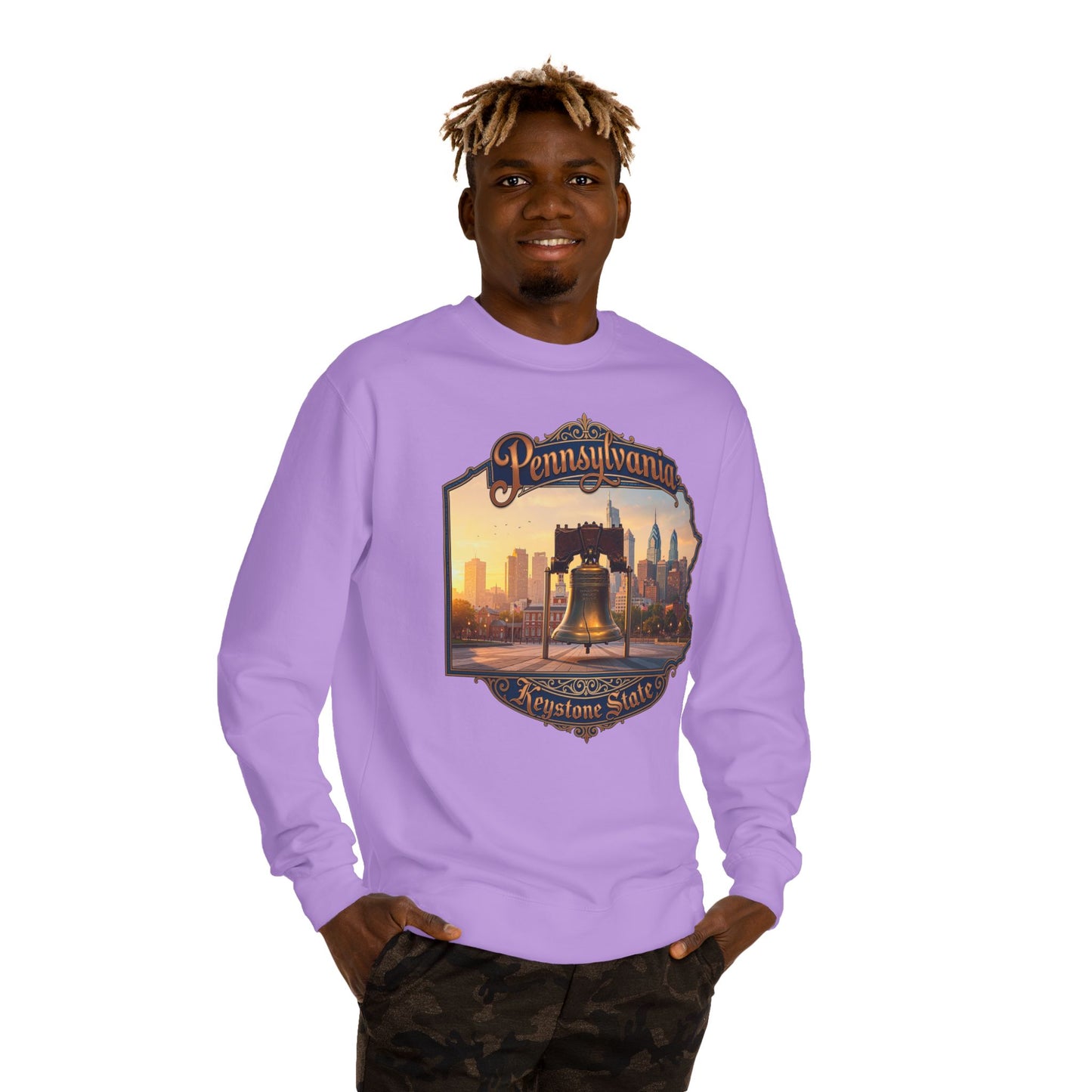 Pennsylvania Keystone State Sweatshirt — Liberty Bell & City Skyline Crewneck