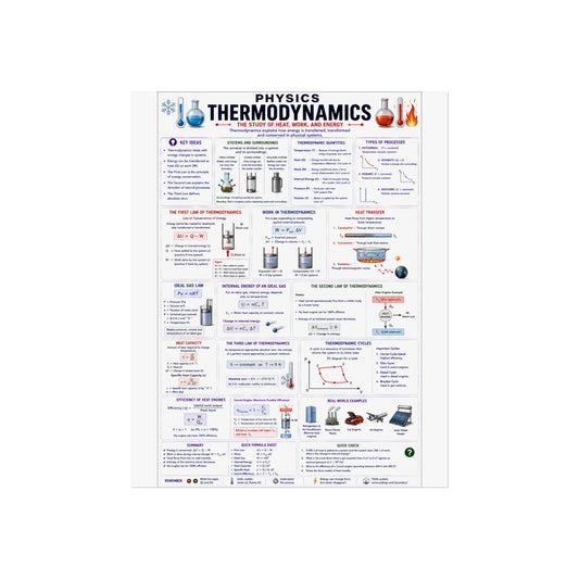 Thermodynamics Physics Poster — Educational Fine Art Wall Chart