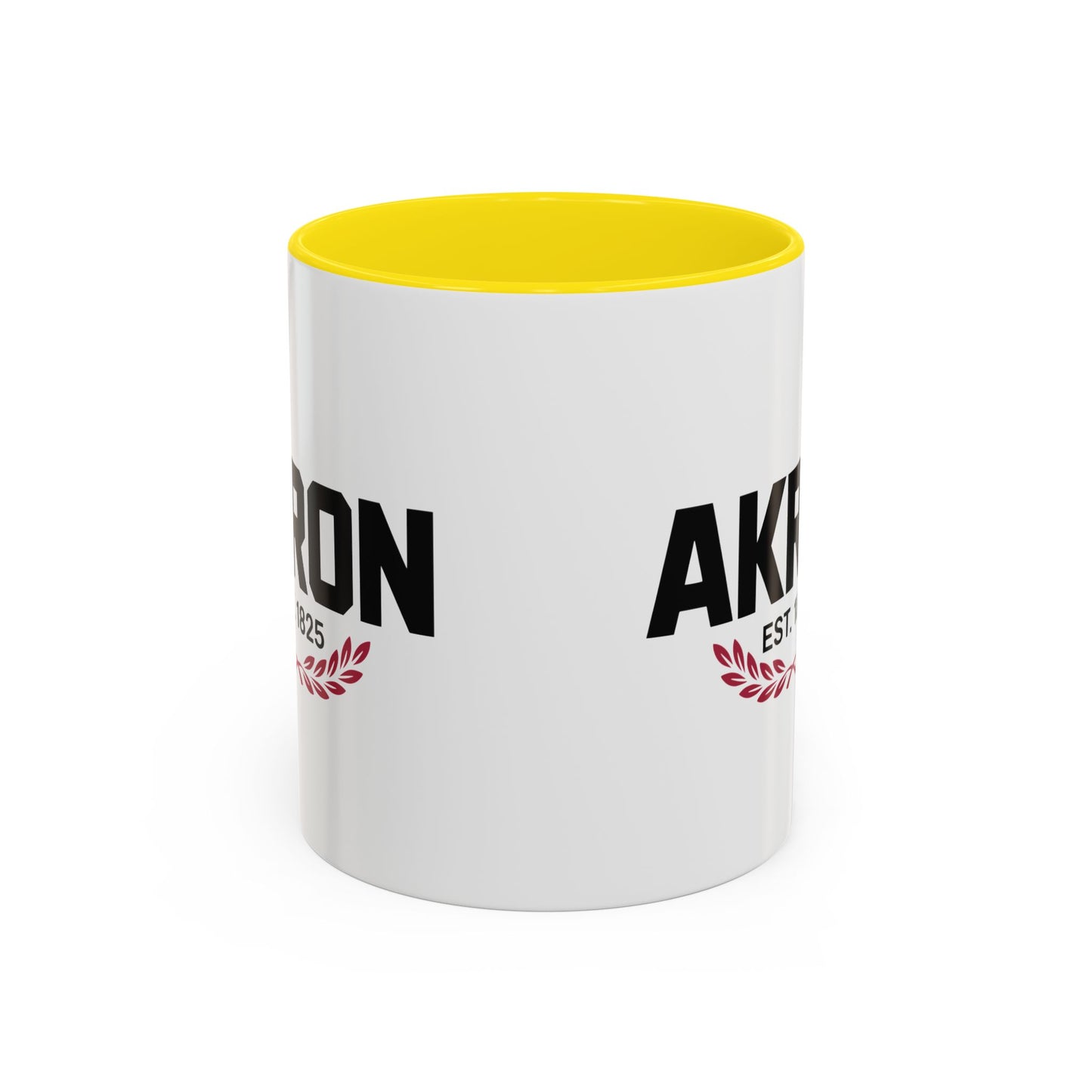 Akron Est. 1825 Accent Coffee Mug — Vintage City Pride Ceramic Mug