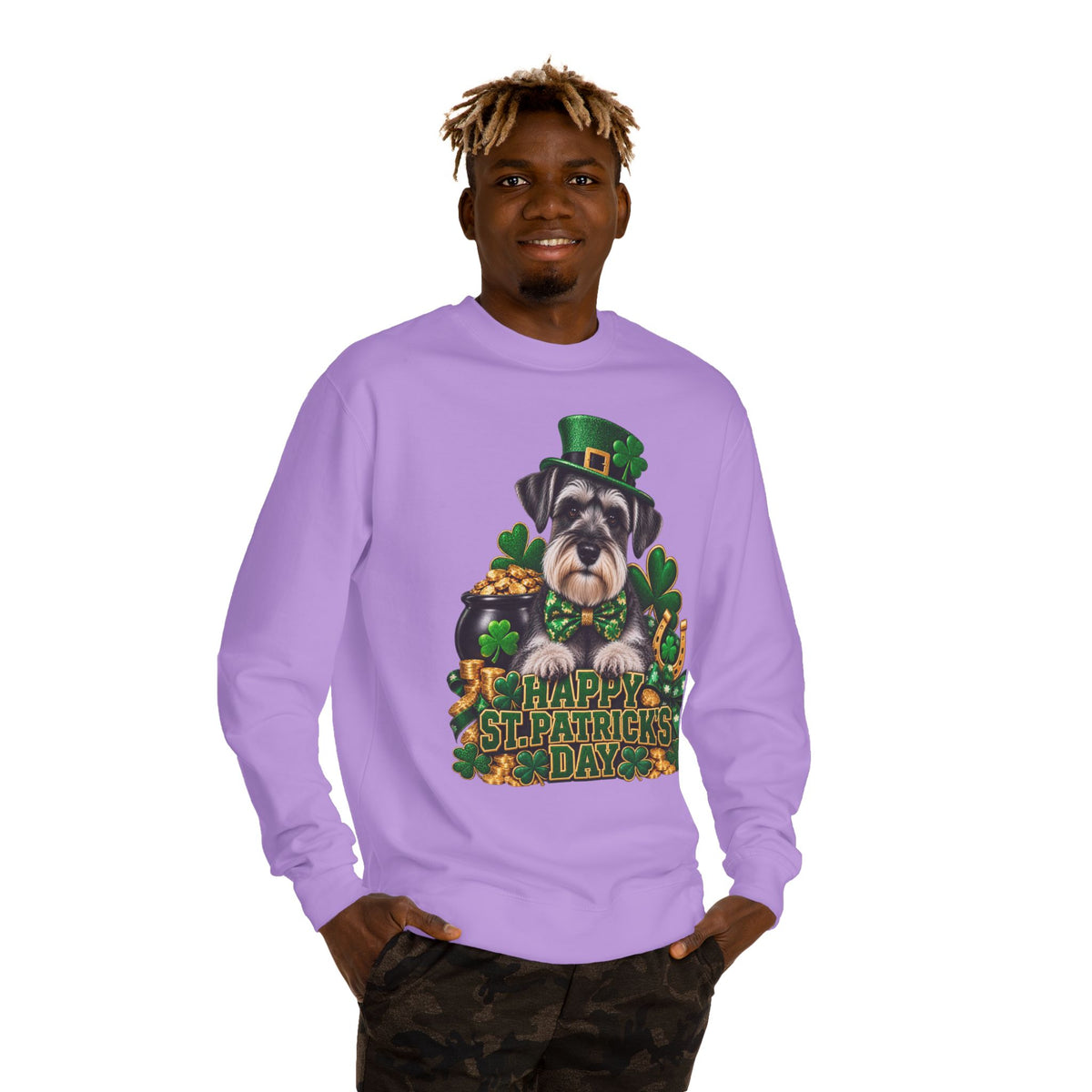 St. Patrick’s Day Schnauzer Sweatshirt — Happy St. Patrick’s Day Graphic