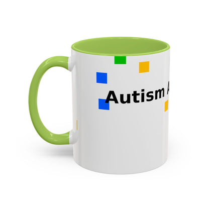 Autism Acceptance Accent Coffee Mug – Colorful Puzzle Square Design (11/15 oz)