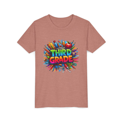 Third Grade Kids' T-Shirt – Colorful School Supplies Back-to-School Tee
