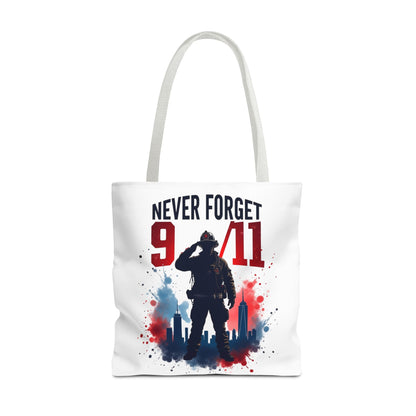 Never Forget 9/11 Tribute Tote Bag — Memorial Patriotic Canvas Carryall