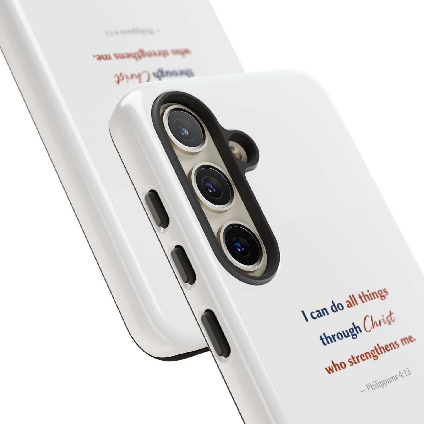 Christian Phone Case – “I Can Do All Things Through Christ” Inspirational Tough Case
