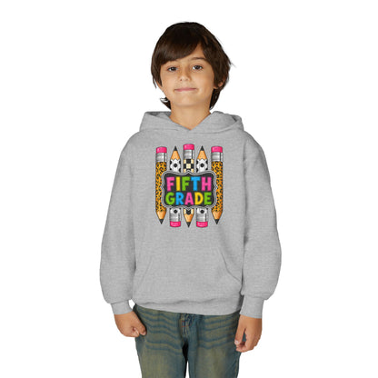 Fifth Grade Kids Hoodie — Colorful Pencil Back‑to‑School Sweatshirt for Students