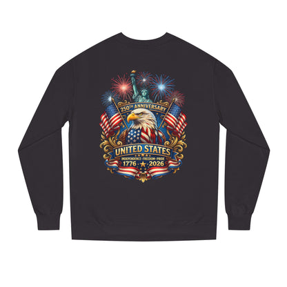 250th Anniversary United States Sweatshirt — Patriotic Eagle, Flags & Fireworks (1776–2026)