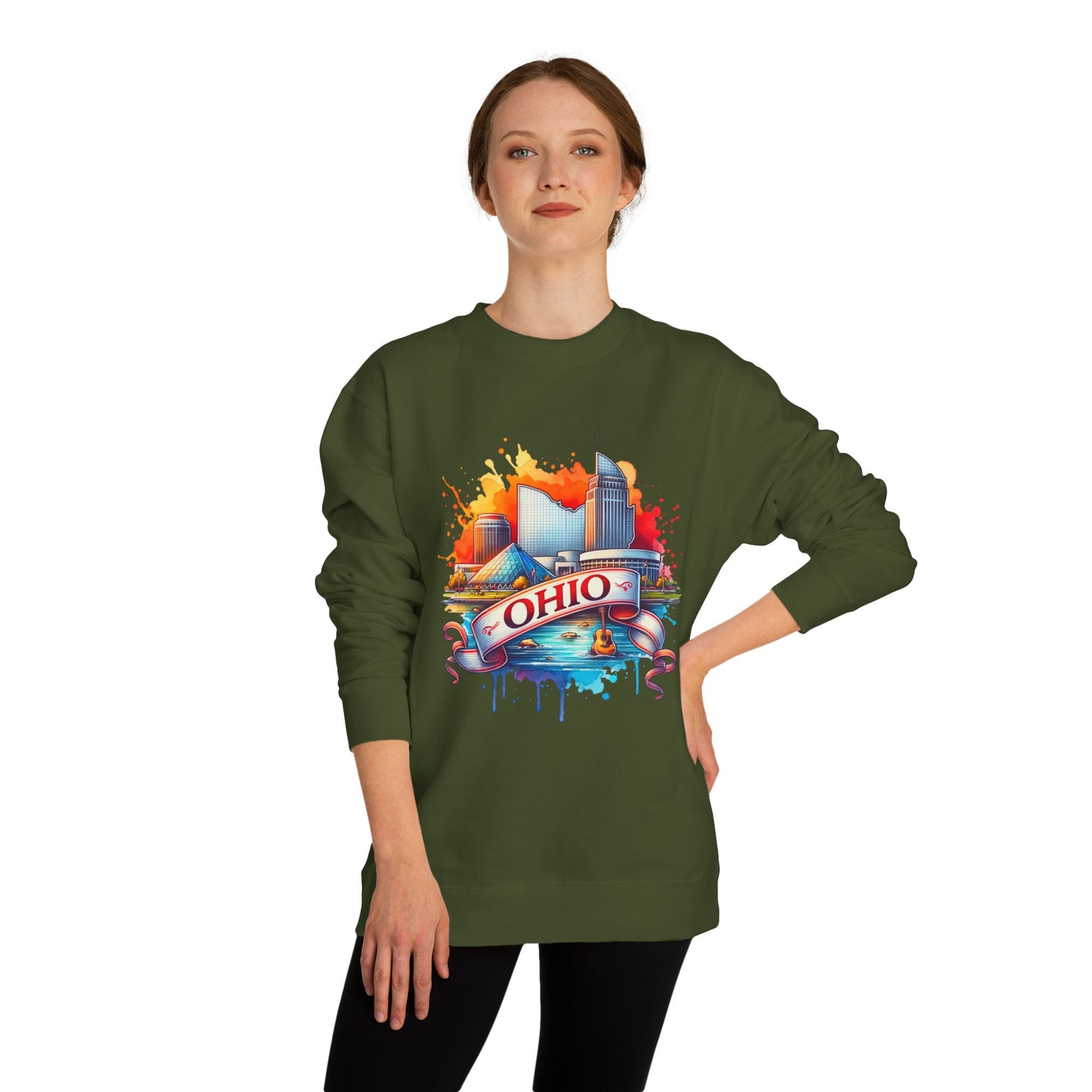 Ohio Skyline Crewneck Sweatshirt – Colorful Cityscape Graphic