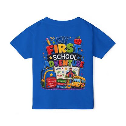 Toddler T‑Shirt — "My First School Adventure" Back‑to‑School Kids Tee