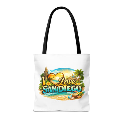 San Diego Tote Bag - "I Love San Diego" Beach City Souvenir
