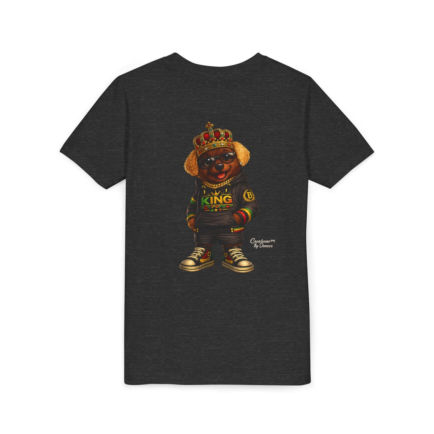 Youth Tee — 'Lil King' Crowned Bear Graphic Shirt