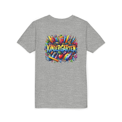 Kindergarten Colorful School Supplies Youth Tee — Back-to-School Kids T-Shirt