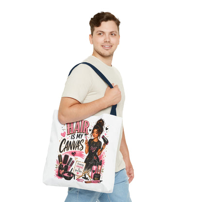 Hair Is My Canvas Tote Bag — Stylist Makeup Artist Cosmetic Accessories Tote