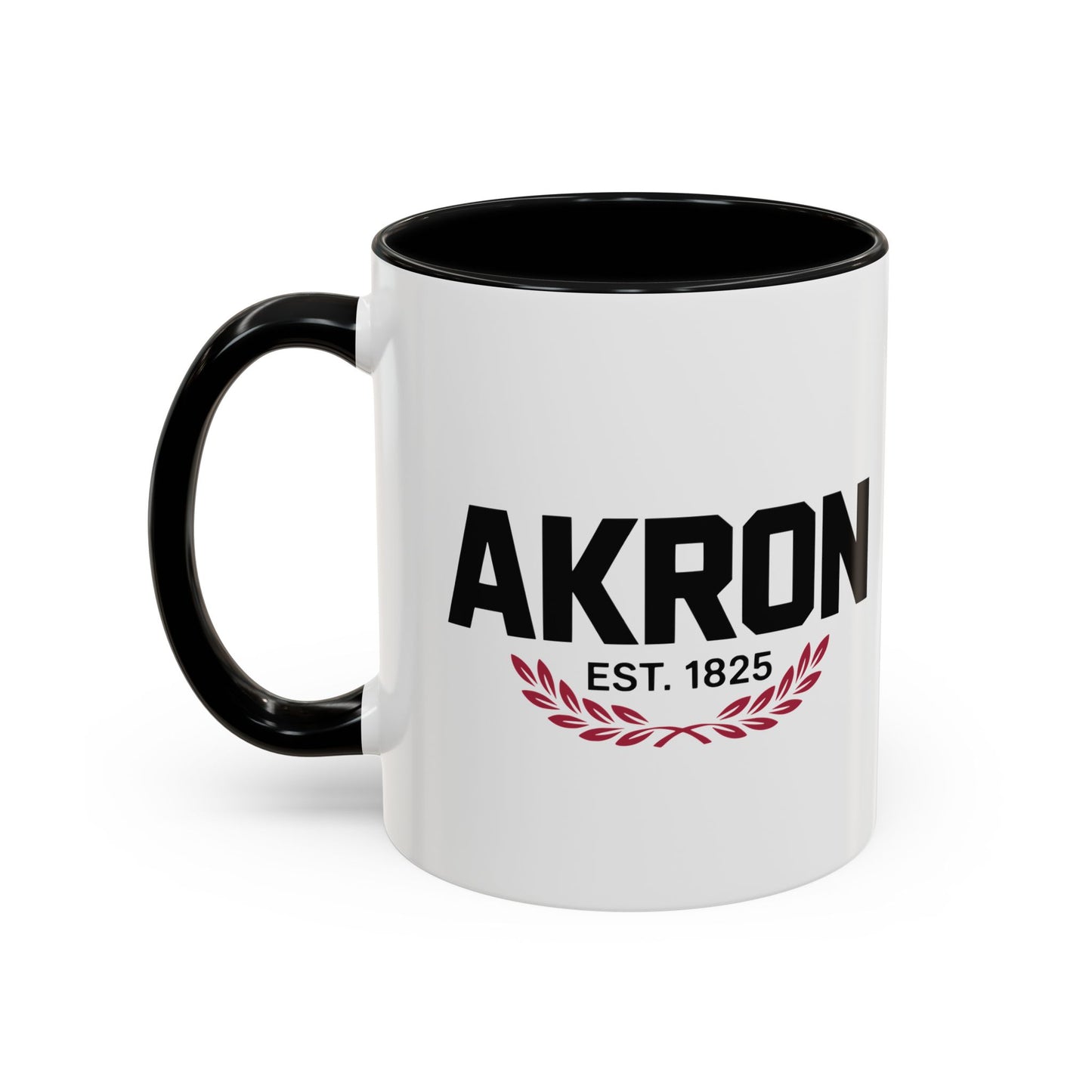 Akron Est. 1825 Accent Coffee Mug — Vintage City Pride Ceramic Mug