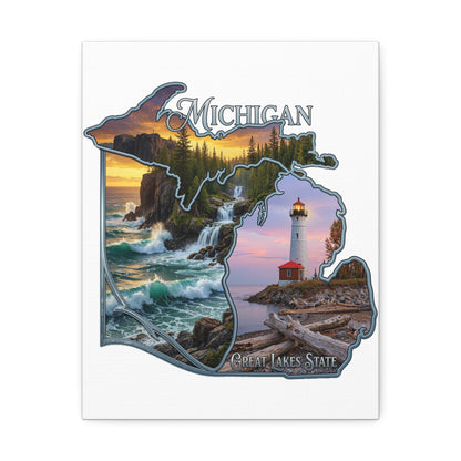 Michigan Scenic Canvas Print — Great Lakes Lighthouse Wall Art