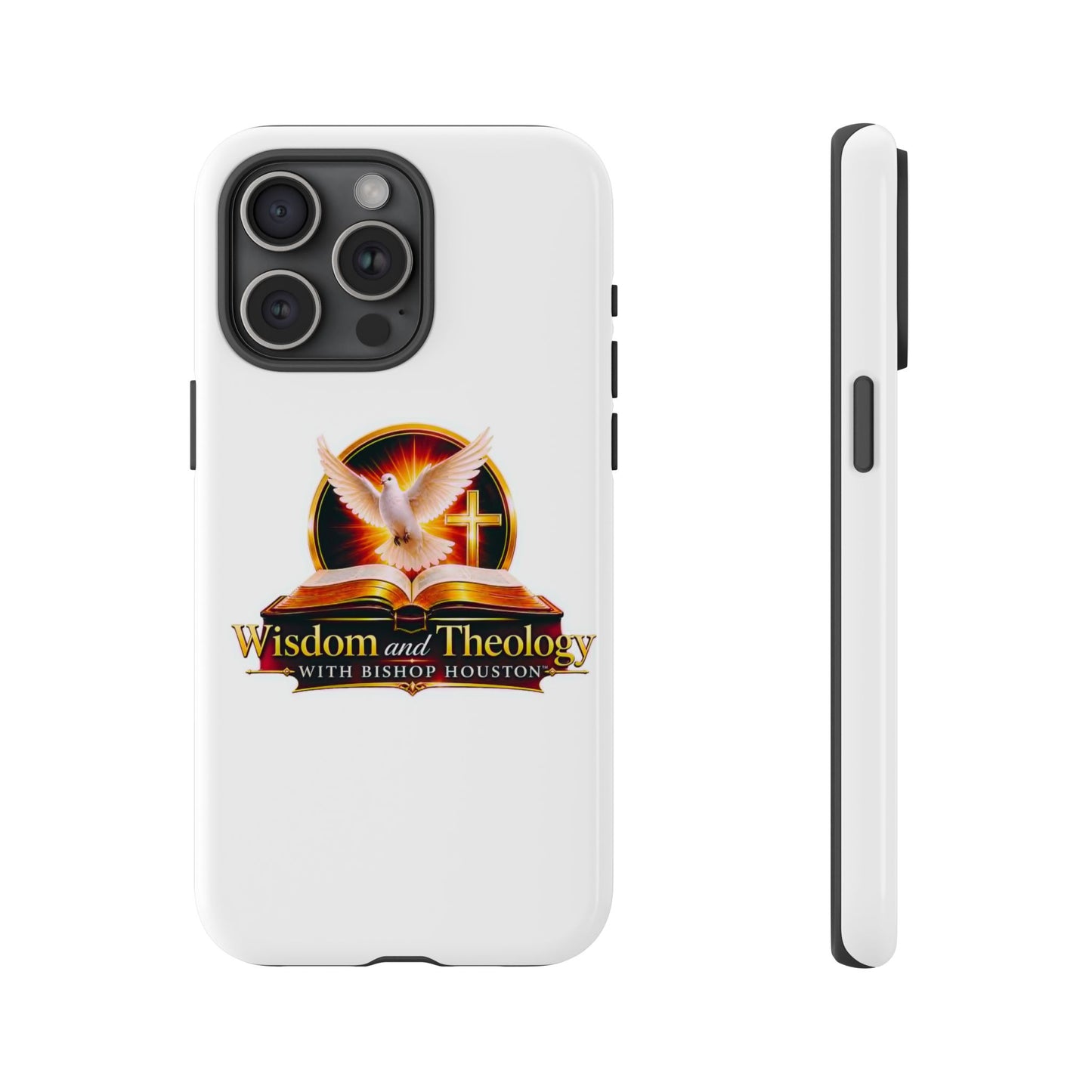 Wisdom and Theology Phone Case — Christian Dove & Cross Protective Tough Case